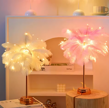 Federleuchte - Elegantes Design | USB-Aufladung - 70 Zeichen