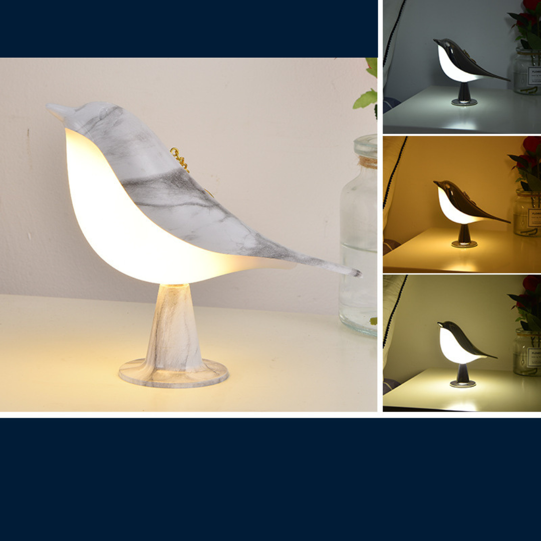 Elegante Vogel Lampe - LED Design mit 3 Leuchtstufen