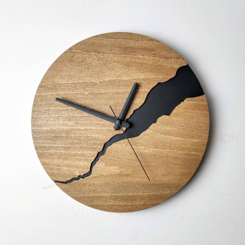 Holz Wanduhr - Luxus Design  Minimalistische Uhr