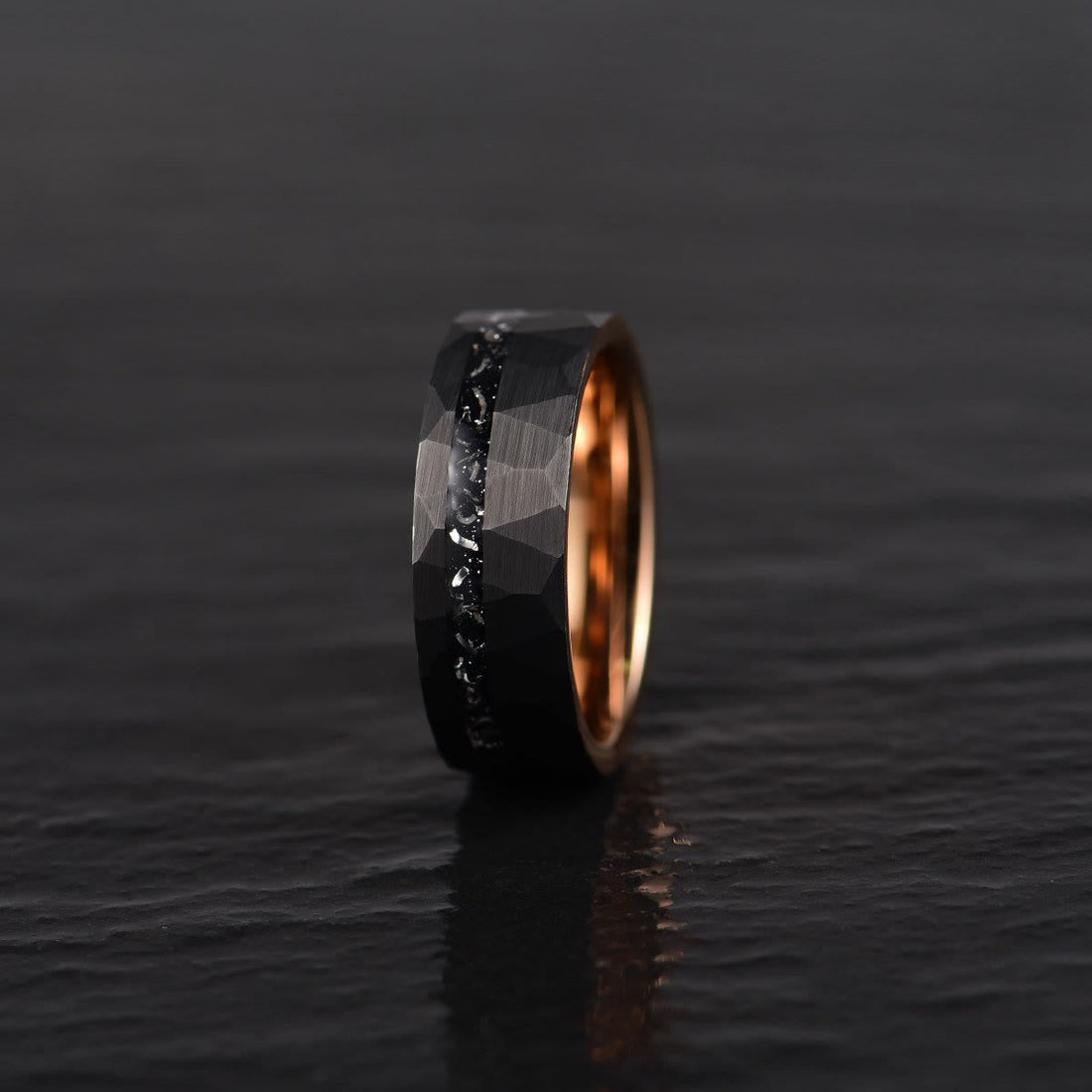 Schwarzer Turmalin Ring - Wolframkarbid - Schutz &amp; Stil