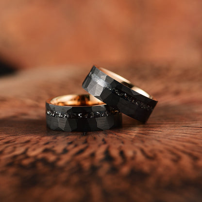 Schwarzer Turmalin Ring - Wolframkarbid - Schutz &amp; Stil