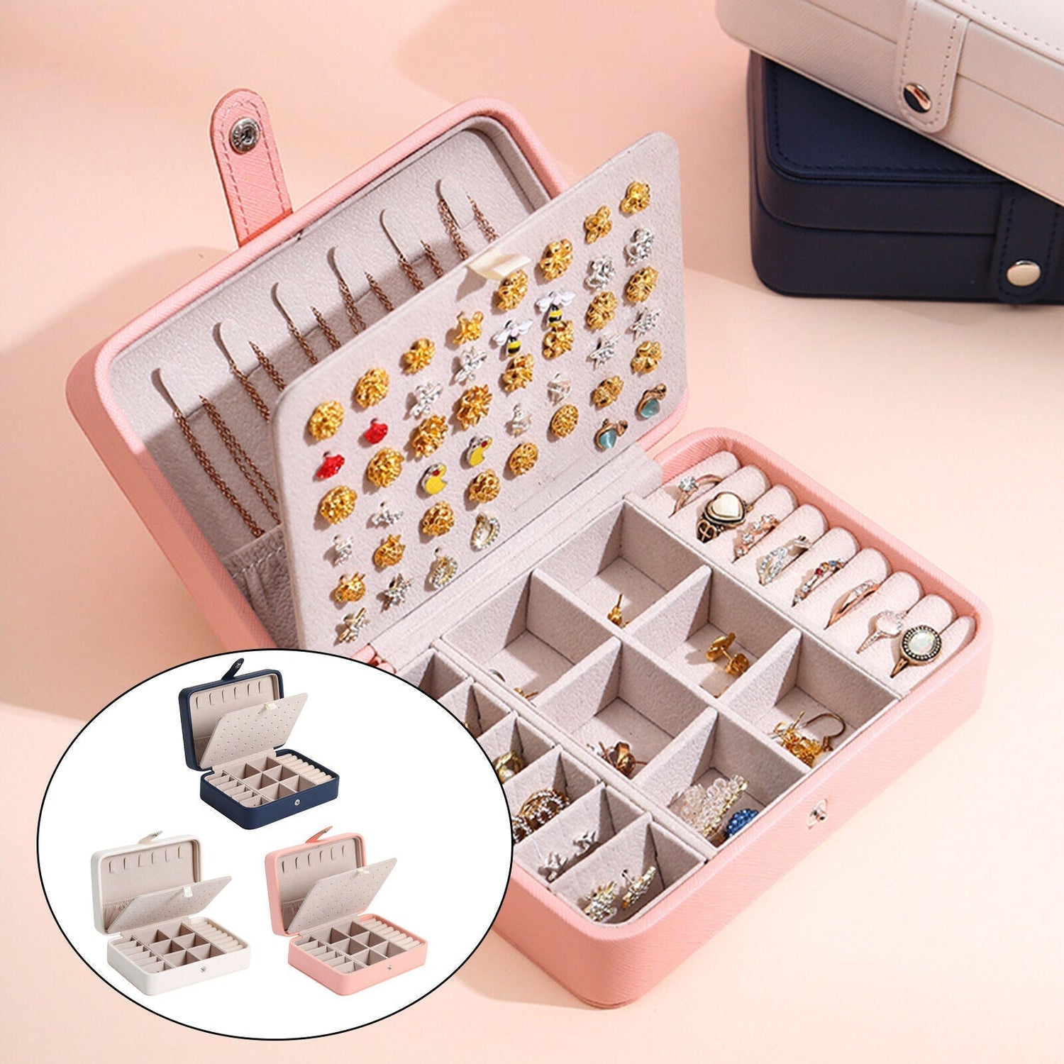 Leder Klappdeckel Schmuckkästchen - Luxuriöse Aufbewahrung