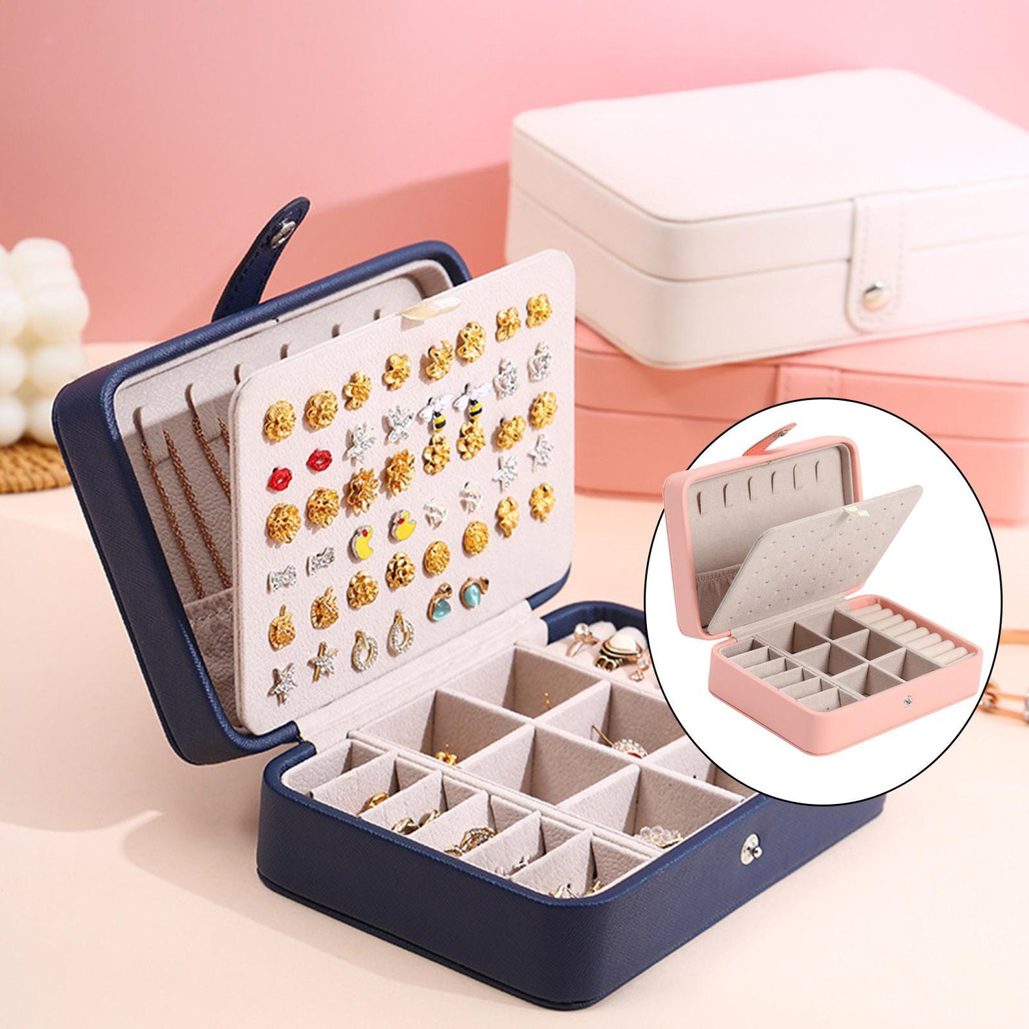 Leder Klappdeckel Schmuckkästchen - Luxuriöse Aufbewahrung