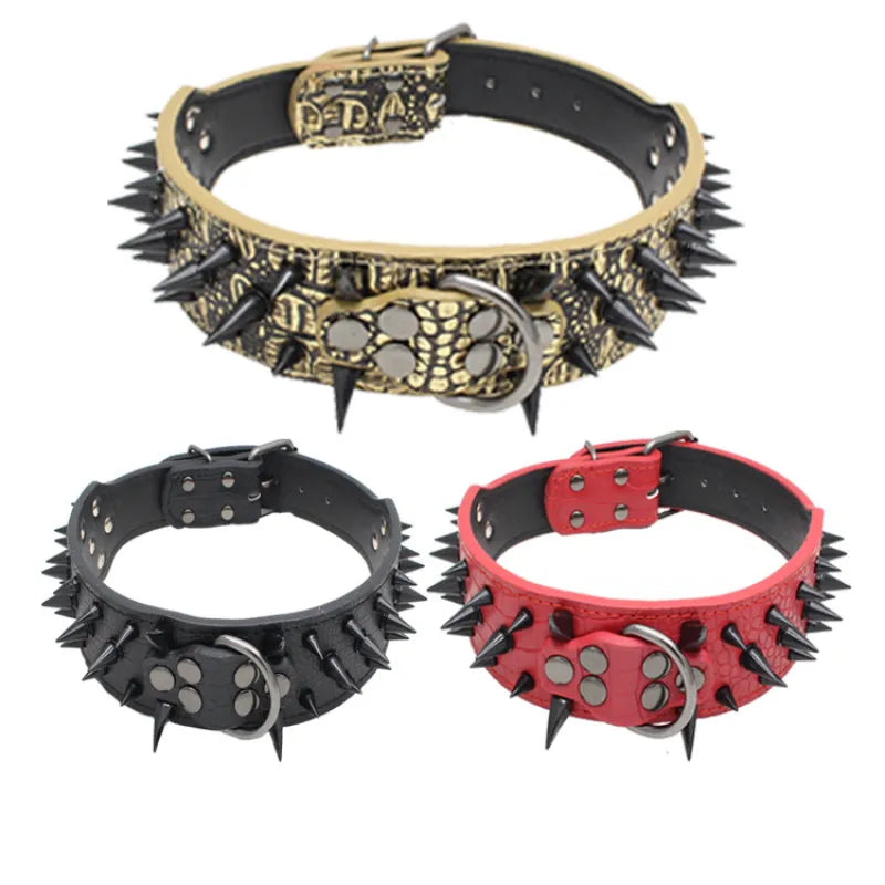 Robustes Hundehalsband mit Goldnieten – Verstellbar &amp; Stark