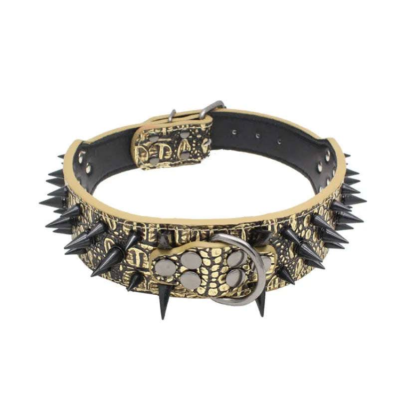 Robustes Hundehalsband mit Goldnieten – Verstellbar &amp; Stark