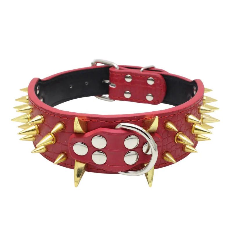 Robustes Hundehalsband mit Goldnieten – Verstellbar &amp; Stark