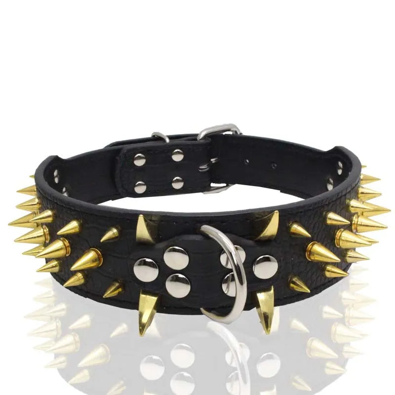 Robustes Hundehalsband mit Goldnieten – Verstellbar &amp; Stark