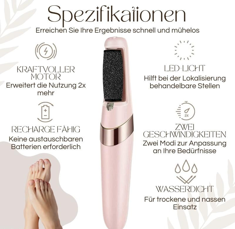 Elektrischer Hornhautentferner | LED-Licht | Wasserdicht