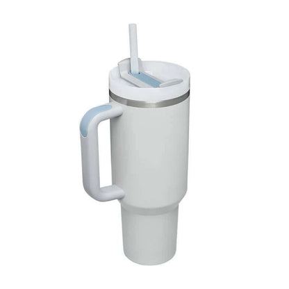 Isolierbecher mit Griff &amp; Strohhalm - Kaffeebecher &amp; Wasserflasche