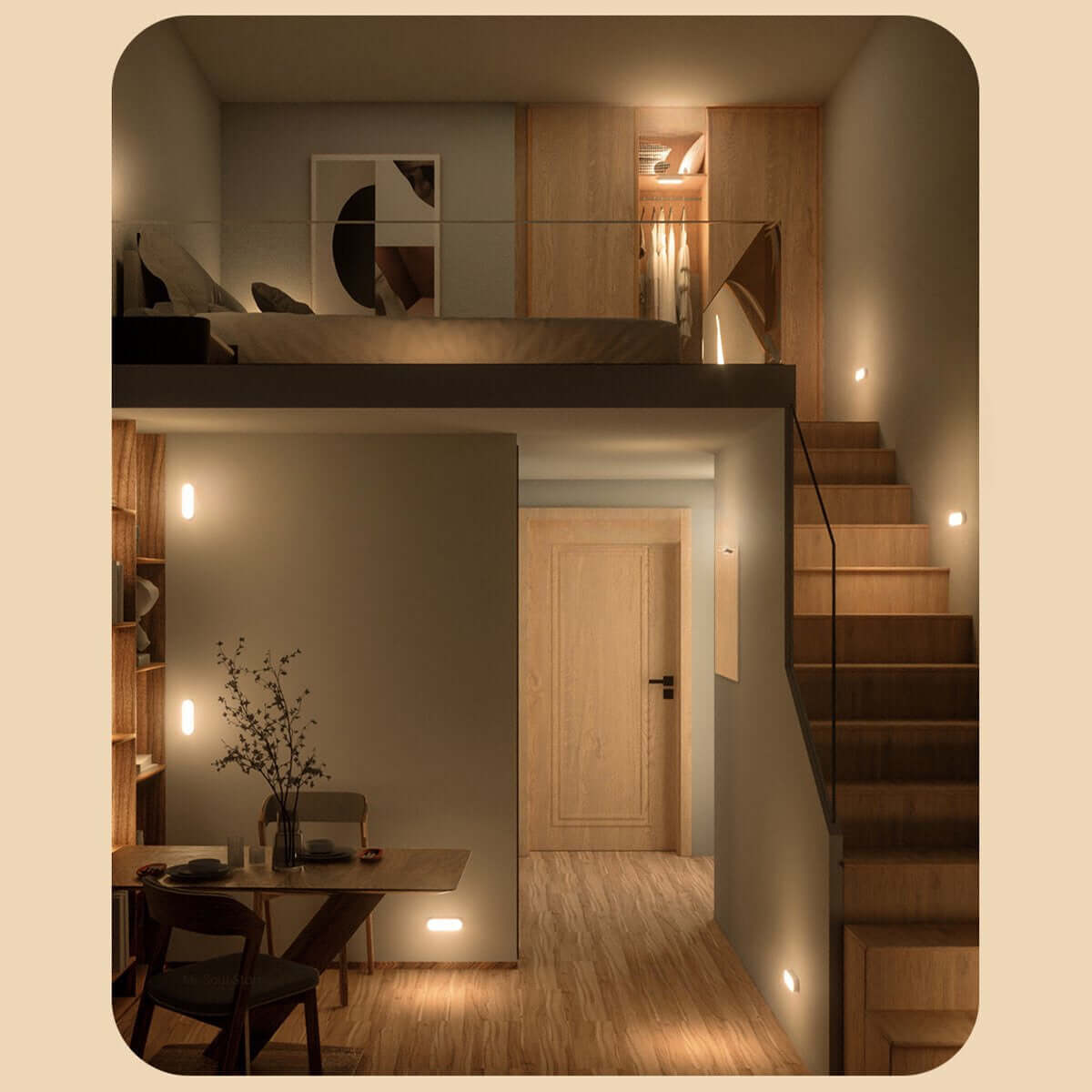 LED-Bewegungsmelder Wandleuchte mit USB-Aufladung