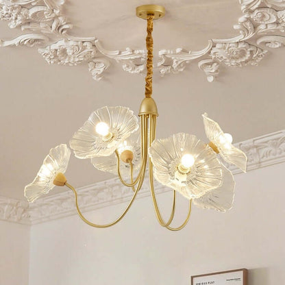 Moderner Glas-Kronleuchter Lotusblüten-Design