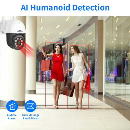 Hiseeu Outdoor PTZ IP Kamera 3MP/5MP, KI Menschenerkennung, H.265X Wireless WiFi, iCsee P2P Sicherheitsüberwachung