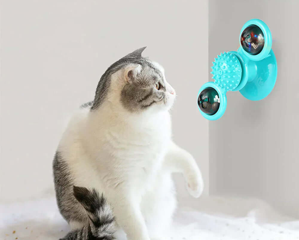 Interaktives Katzenspielzeug Windmühle mit Bällen