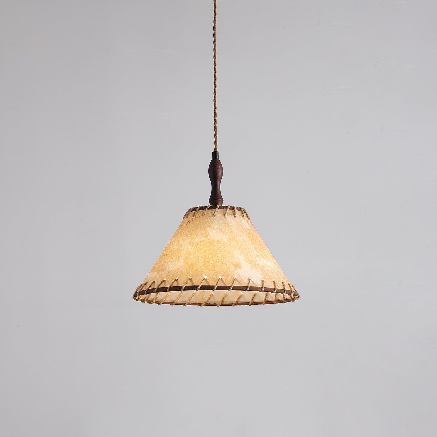 Holz &amp; Stoff Hängeleuchte