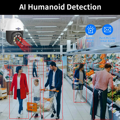 Hiseeu Outdoor PTZ IP Kamera 3MP/5MP, KI Menschenerkennung, H.265X Wireless WiFi, iCsee P2P Sicherheitsüberwachung