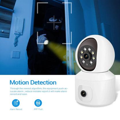 ESCAM QF010 Dual-Linsen 2MP WiFi IP-Kamera mit Schwenk-/Neigefunktion, Bewegungserkennung, Cloud-Speicher, Zwei-Wege-Audio, Nachtsicht, Wasserdicht
