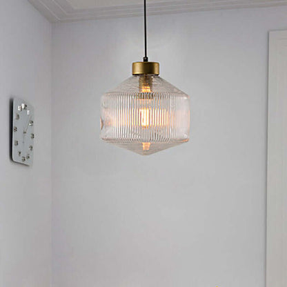 Moderne Trommel Pendelleuchte Glas 25cm