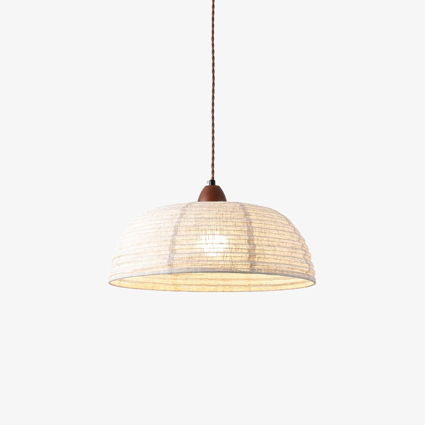 Holz &amp; Stoff Hängeleuchte