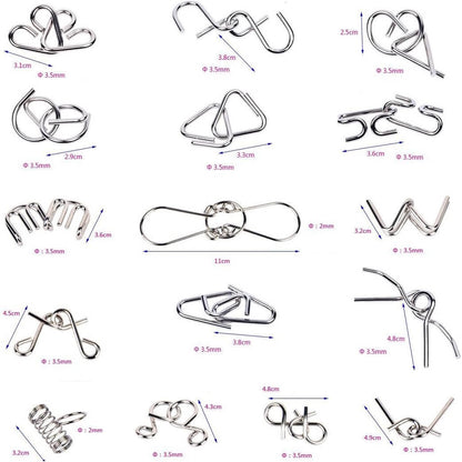 Metall-Puzzle-Ring-Set - Gehirntraining &amp; Logikspiel