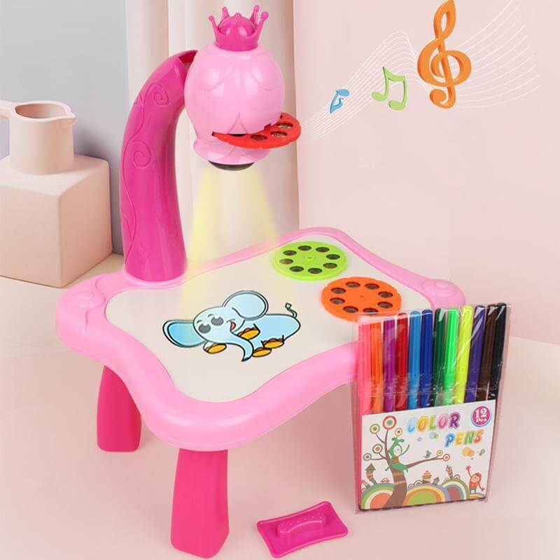 Kinder LED Zeichenprojektor mit Musik - Kreativ Set