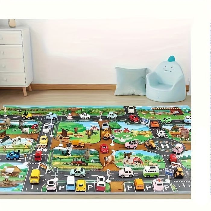 Kinder Spielteppich - Bauernhof &amp; Verkehr