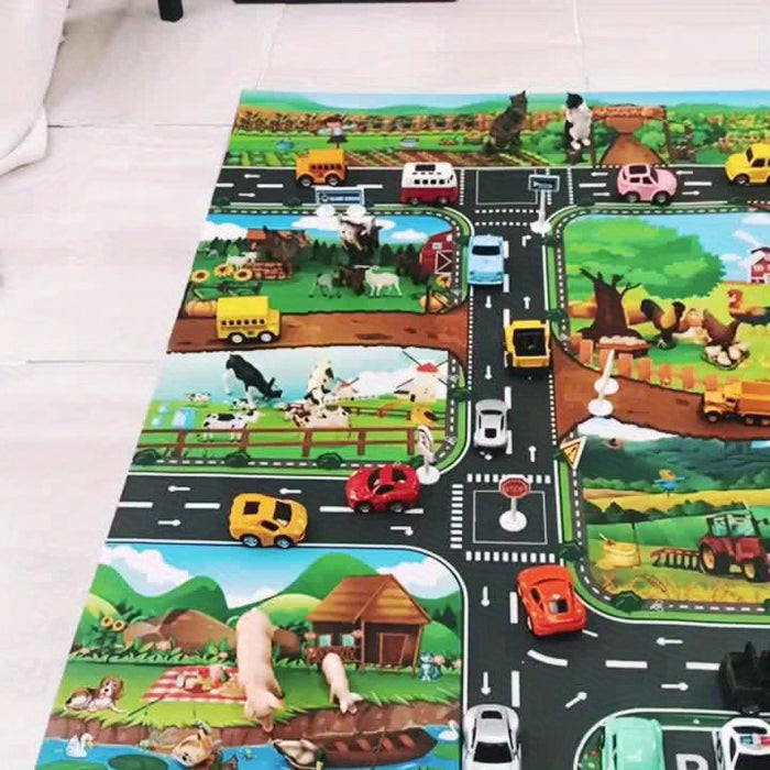 Kinder Spielteppich - Bauernhof &amp; Verkehr