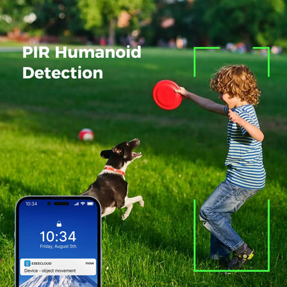 Hiseeu 4MP PTZ Solar-betriebene Wireless-Sicherheitskamera, Nachtsicht, PIR-Humanoiderkennung, IP66 wasserdicht, WiFi-Smart-Home-System
