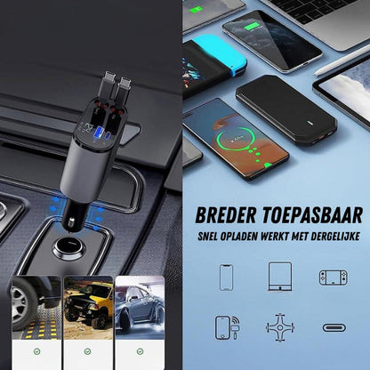 Flair | 4-in-1 ausziehbares Autoladegerät