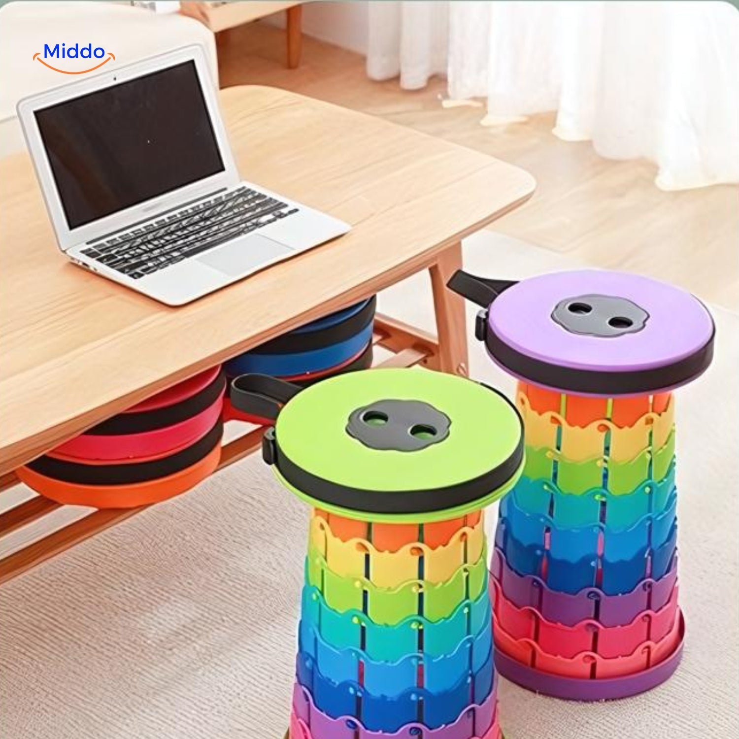 Zelara Verstellbarer Teleskop-Hocker mit rutschfester Oberfläche