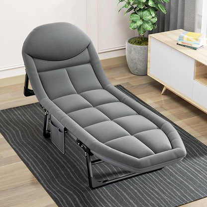 Klappbett mit eingebautem Kissen und Seitentasche