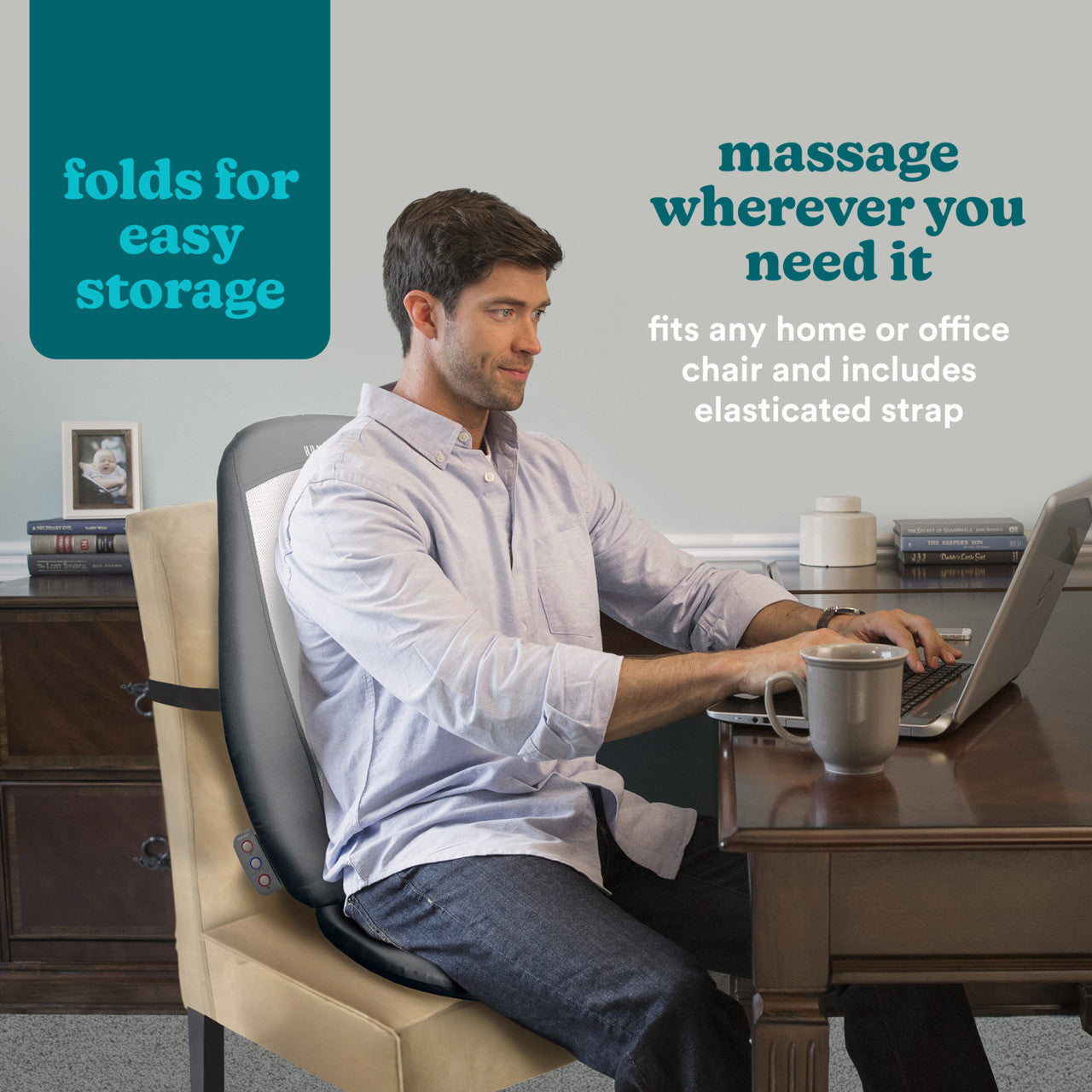 Zelara© Premium Shiatsu Rückenmassager für Stuhl mit Wärme [1 Jahr Garantie]