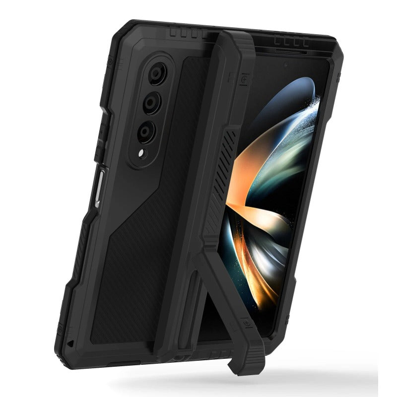 Robuste Armor 360 Vollmetall-Telefonhülle mit Ständer für Samsung Galaxy Z Fold 5 4