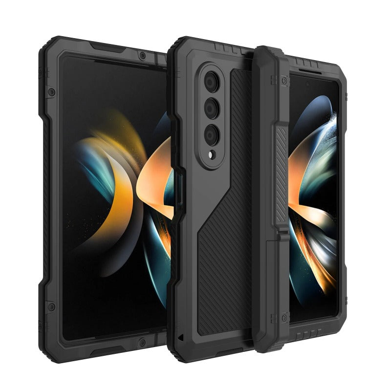 Robuste Armor 360 Vollmetall-Telefonhülle mit Ständer für Samsung Galaxy Z Fold 5 4