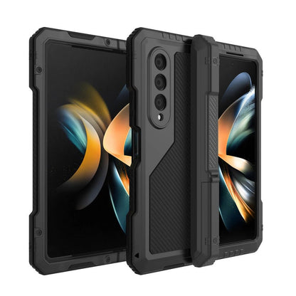 Robuste Armor 360 Vollmetall-Telefonhülle mit Ständer für Samsung Galaxy Z Fold 5 4