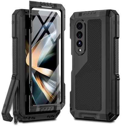 Robuste Armor 360 Vollmetall-Telefonhülle mit Ständer für Samsung Galaxy Z Fold 5 4