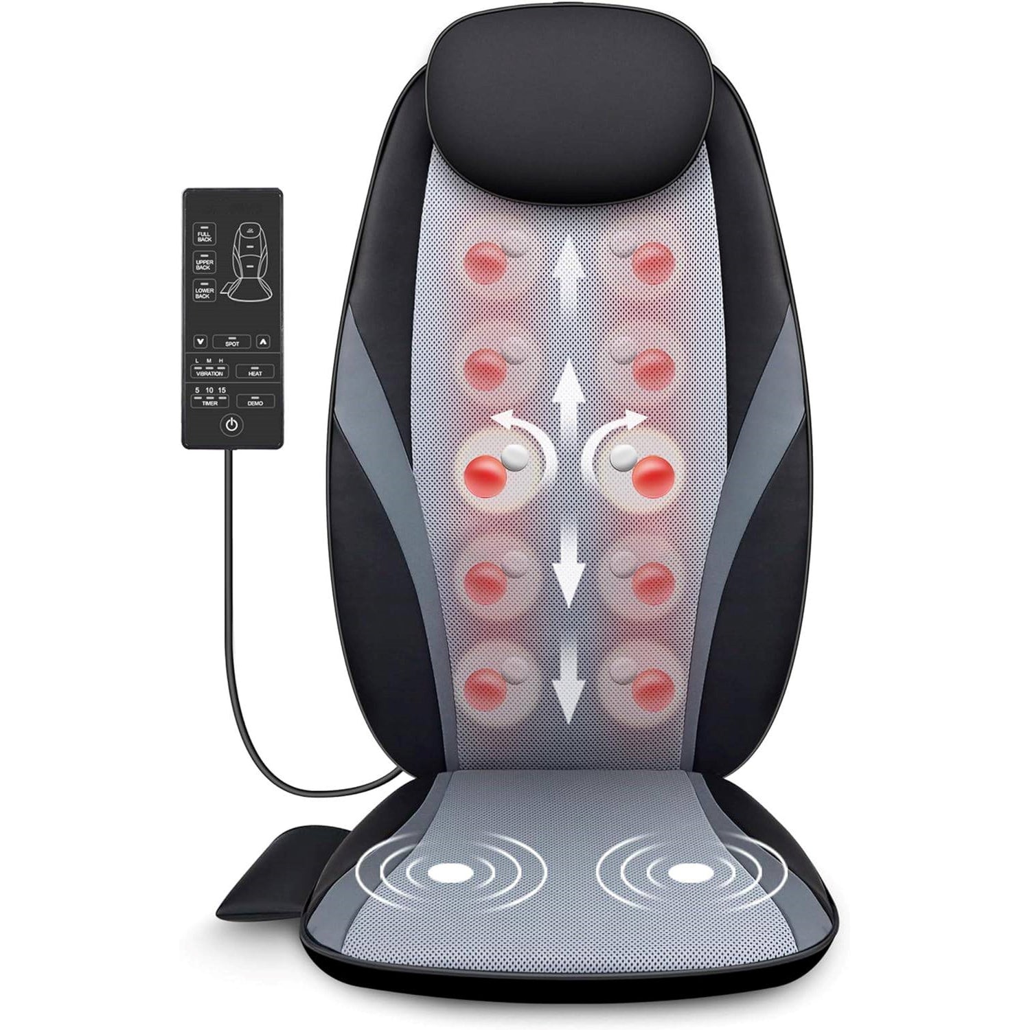 Zelara© Premium Shiatsu Rückenmassager für Stuhl mit Wärme [1 Jahr Garantie]