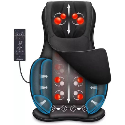 Zelara© Premium Shiatsu Rückenmassager für Stuhl mit Wärme [1 Jahr Garantie]