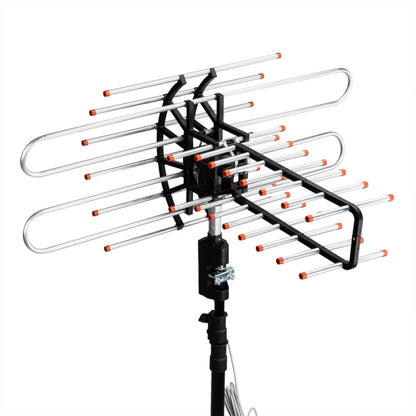 Outdoor-TV-Antenne 500+ Meilen Reichweite mit 360° Motor, Dual-TV-Ausgang &amp; FM Radio