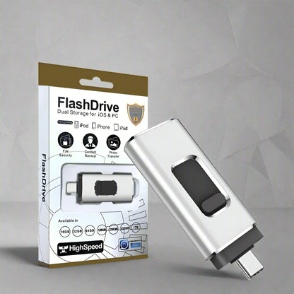 Telefon Speicher Speicherstick – 4-in-1 USB Flash-Laufwerk mit Lightning, USB-C, Micro-USB &amp; USB 3.0 für schnelle Datenübertragung &amp; Backup auf Handys &amp; Laptops