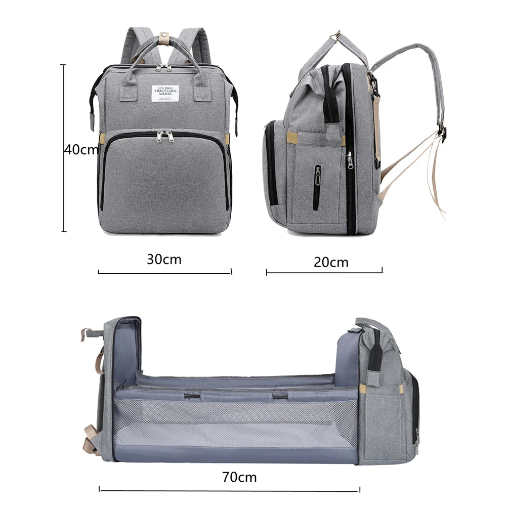 Zelara - 2in1 Baby Rucksack mit integriertem Wickelbett wählen