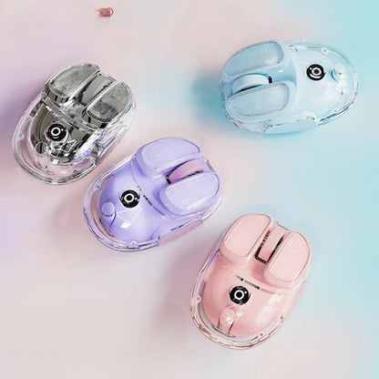 Silent Dual-Mode Wireless Transparent Mouse – Ergonomisch, Wiederaufladbar &amp; Ultra-Präzise für Büro &amp; Gaming