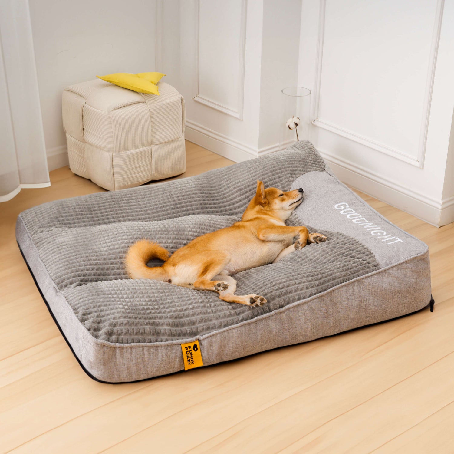 Großes Kratzfestes Hundekissenbett | Optimale Wirbelsäulenunterstützung
