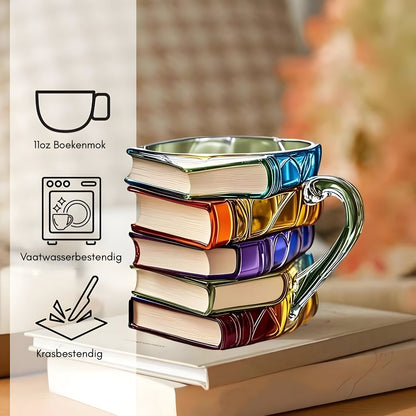 Glas Becher Buntes 3D Buch Design