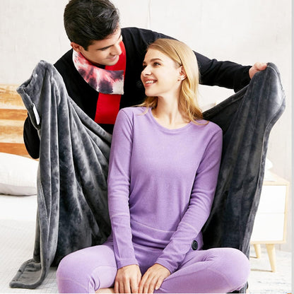 Tragbare Elektrische USB-Heizdecke 3-Stufen – Flauschige Wärmedecke für Schultern, Knie &amp; Füße, Waschbar, Großformat