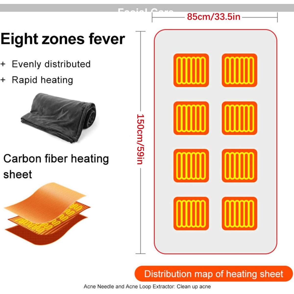 Tragbare Elektrische USB-Heizdecke 3-Stufen – Flauschige Wärmedecke für Schultern, Knie &amp; Füße, Waschbar, Großformat