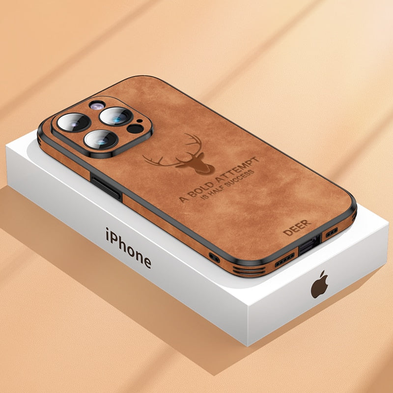 Luxus iPhone Hülle aus Wildleder - Stoßfest &amp; Stilvoll
