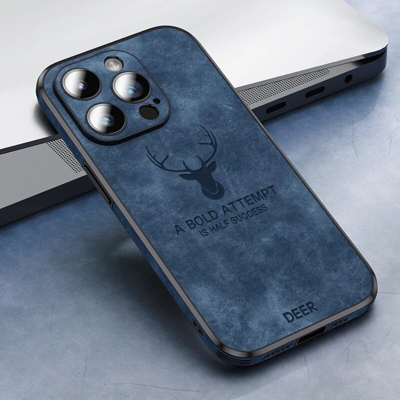 Luxus iPhone Hülle aus Wildleder - Stoßfest &amp; Stilvoll