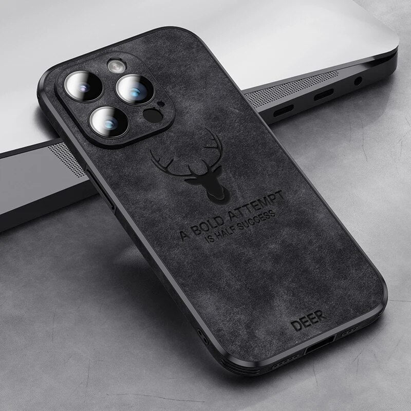 Luxus iPhone Hülle aus Wildleder - Stoßfest &amp; Stilvoll