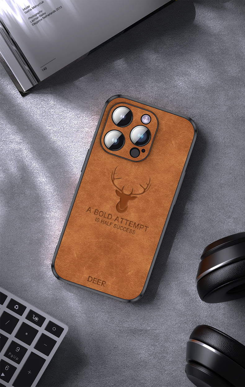 Luxus iPhone Hülle aus Wildleder - Stoßfest &amp; Stilvoll