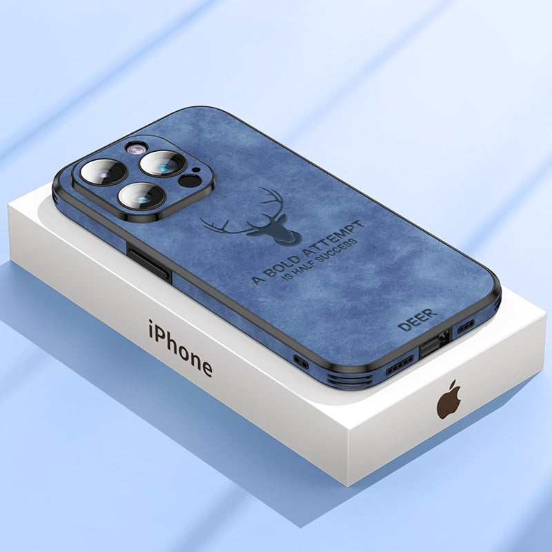 Luxus iPhone Hülle aus Wildleder - Stoßfest &amp; Stilvoll